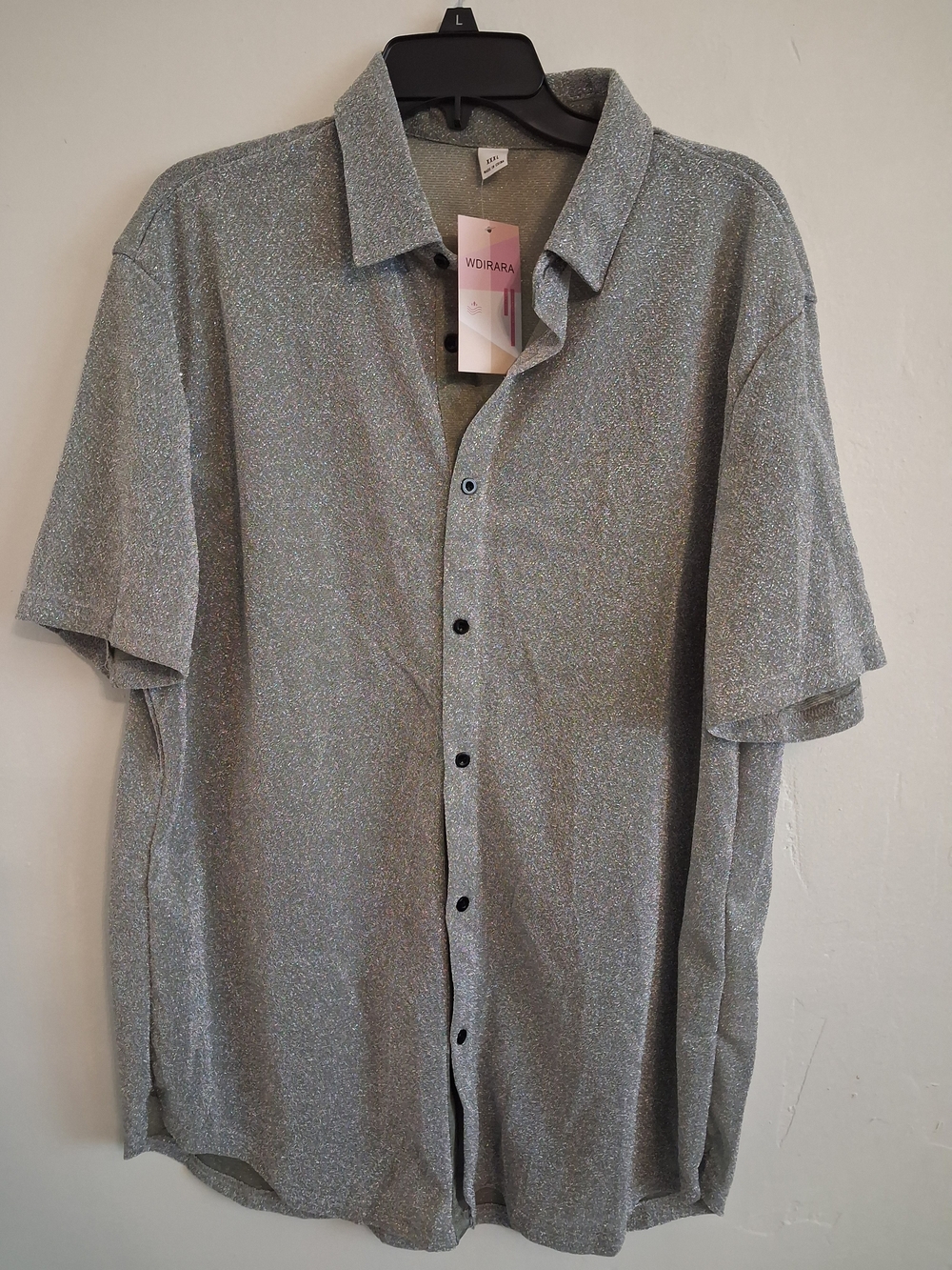 Silver Sparkle Short Sleeve Womens Shirt